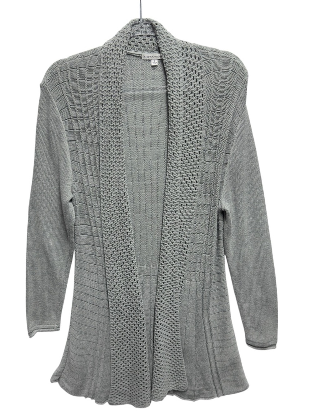 Cotton Knit Crochet Longline Tunic Cardigan Duster Sweater Jacket Topper Layer